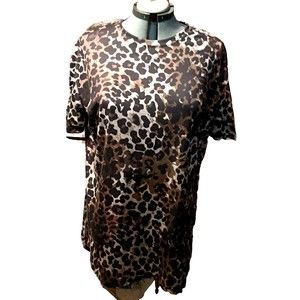 Women's Brown Animal Print T Shirt SZ 2X